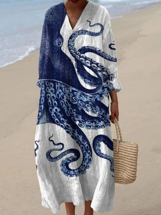 Alina | Luchtige zomerjurk met lange mouwen