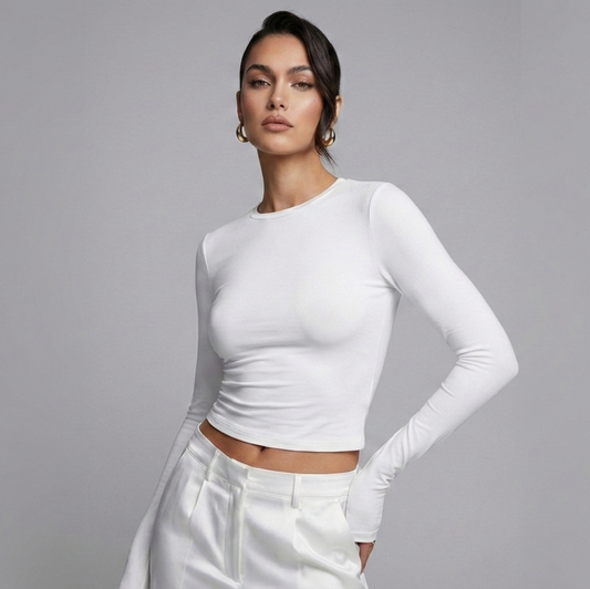 ROZMINDA | LONG SLEEVE SLIM FIT CROP TOP