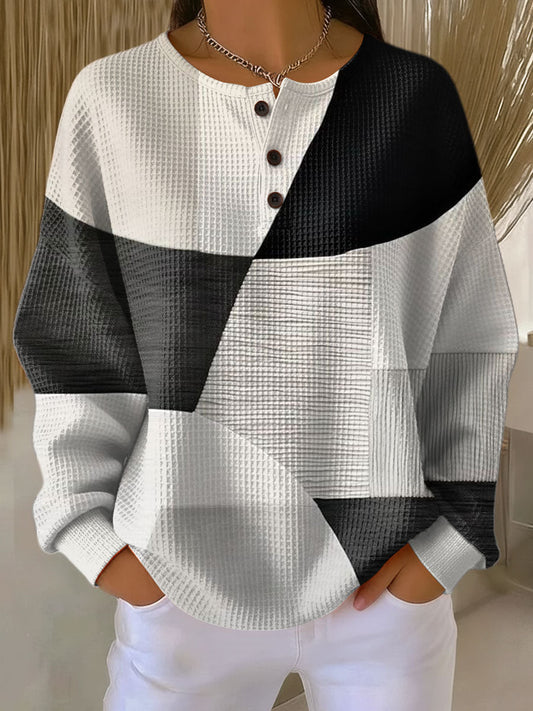 Ella | Zachtvallende Trui met Knoopsluiting