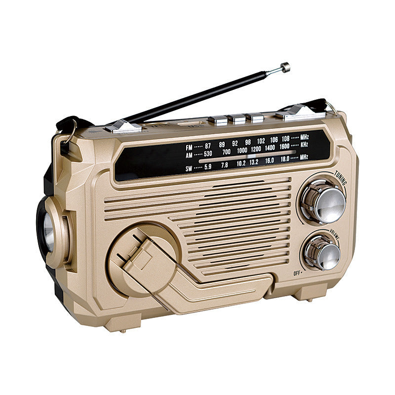 ResQRadio™ – Draagbare Noodradio | Solar, Crank, Bluetooth & Licht